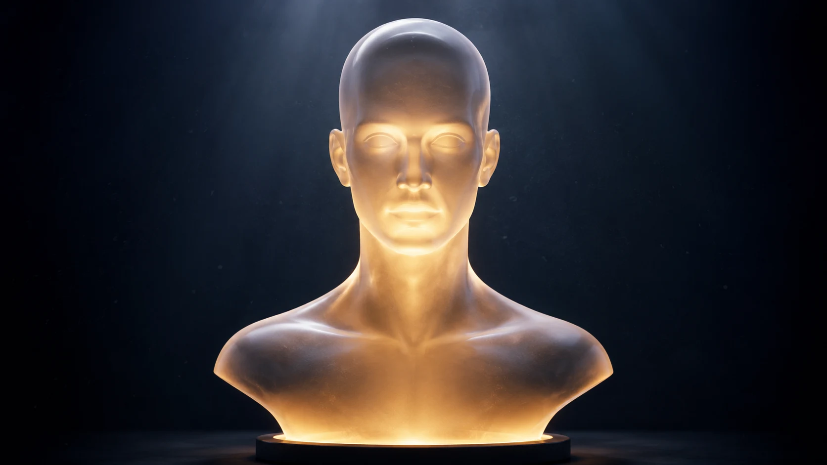 A glowing translucent figure